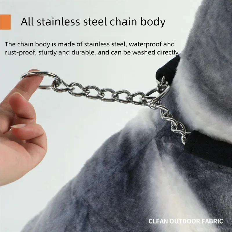 Collar de cuello de acero inoxidable para perros grandes, medianos y pequeños, absorción de impacto, Collar de entrenamiento, cadena P, sin pellizco de pelo - imagen 3