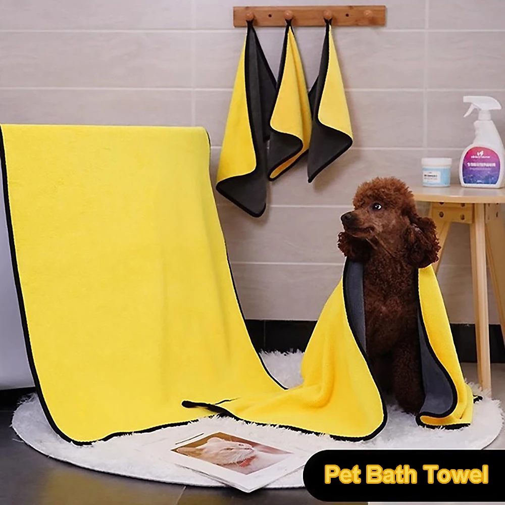 Toallas para perros de secado rápido, toalla absorbente para mascotas, Toalla de baño de microfibra para perros y gatos, albornoces para perros, paño de limpieza, suministros de limpieza para mascotas - imagen 3