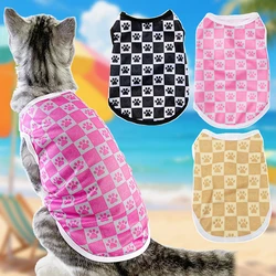 Camiseta verano para gato y perro pequeño – Chaleco a cuadros