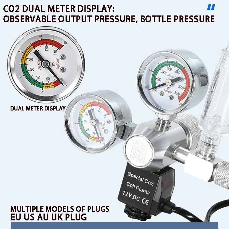 ZRDR-regulador de CO2 para acuario, Kit de solenoide magnético, válvula de retención, accesorios para pecera, sistema de Control de CO2, juego generador de Reactor - imagen 3