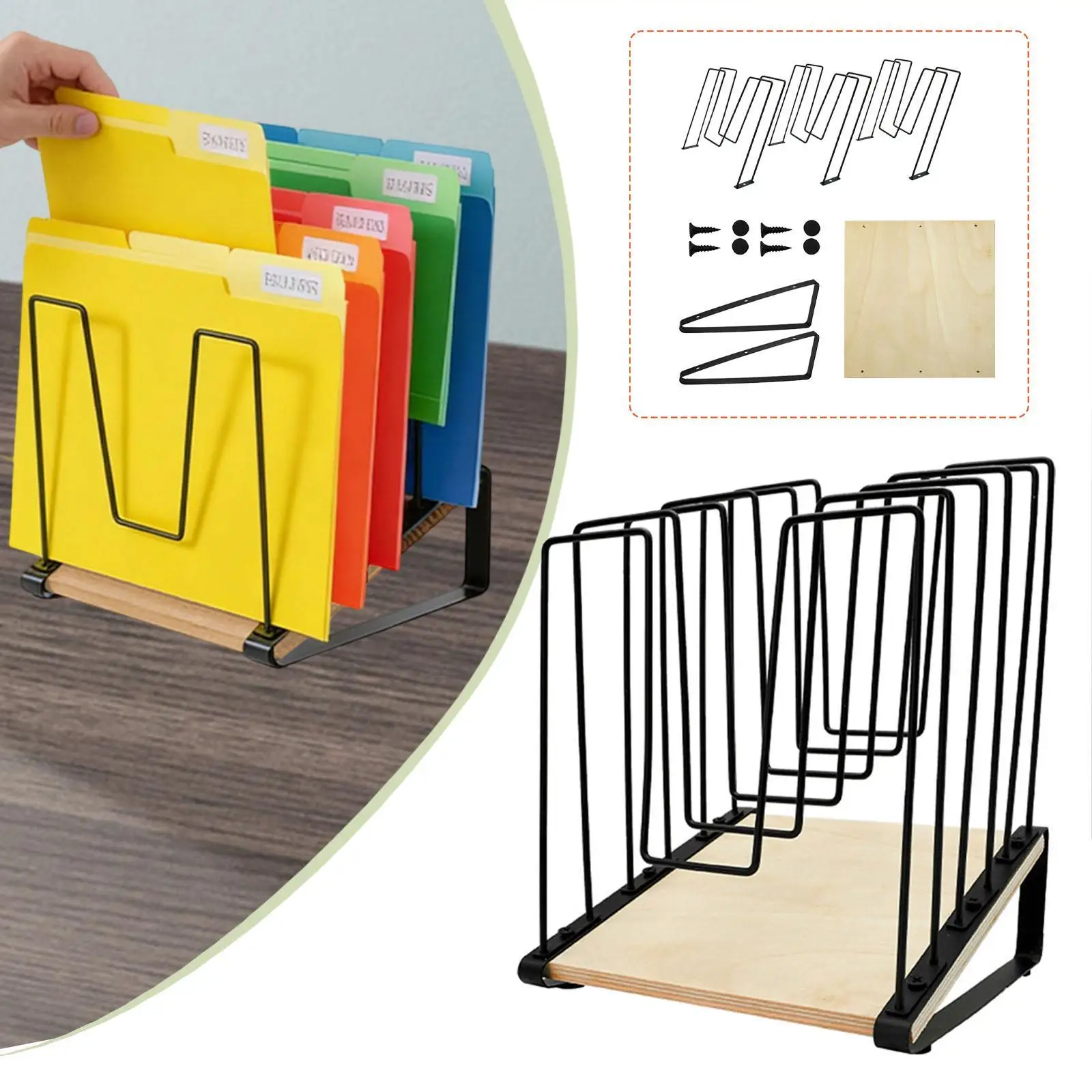 Organizador de escritorio 5 ranuras – Revistero inclinable para revistas - imagen 2