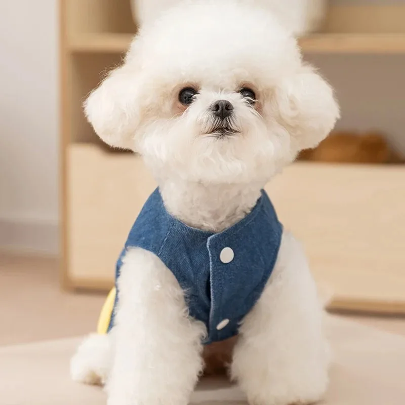 Chaleco de invierno con bonito ciervo para mascotas, ropa para perros de dibujos animados, camisa cálida con frente abierto para invierno, chaqueta sin mangas para perros pequeños y medianos - imagen 5