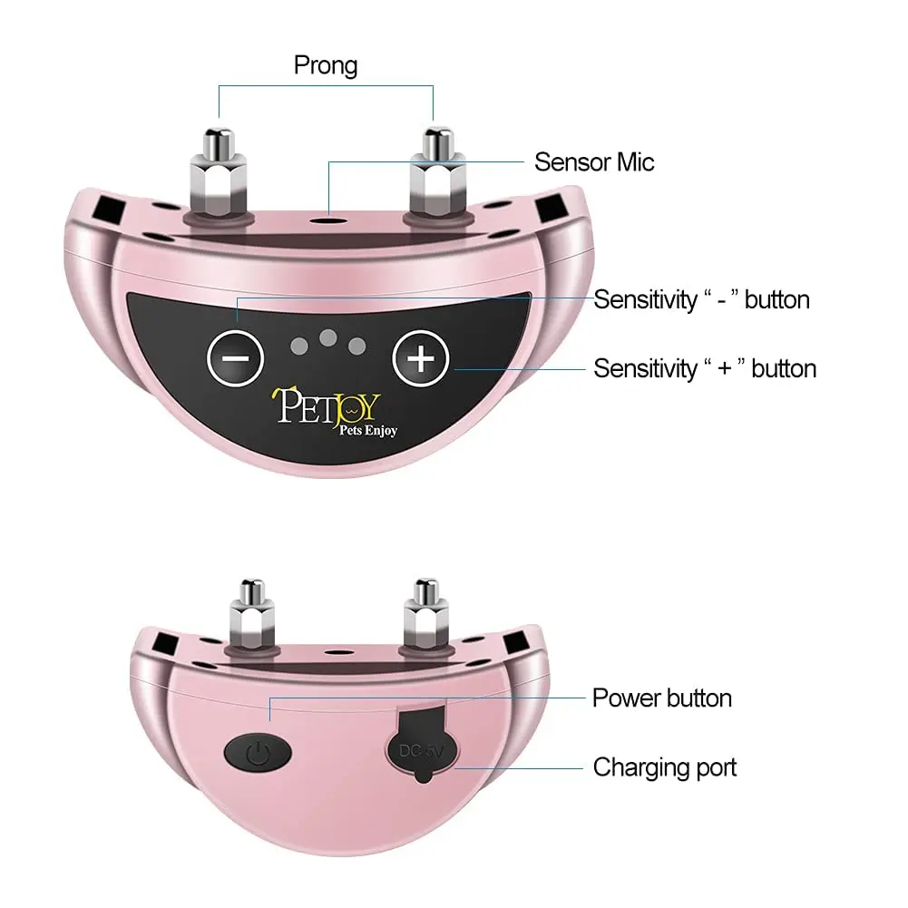 Collar antiladridos recargable con sensibilidad ajustable para perros - imagen 3
