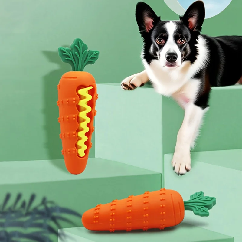 Juguete dental de silicona blanda con forma de zanahoria para cachorros - imagen 4