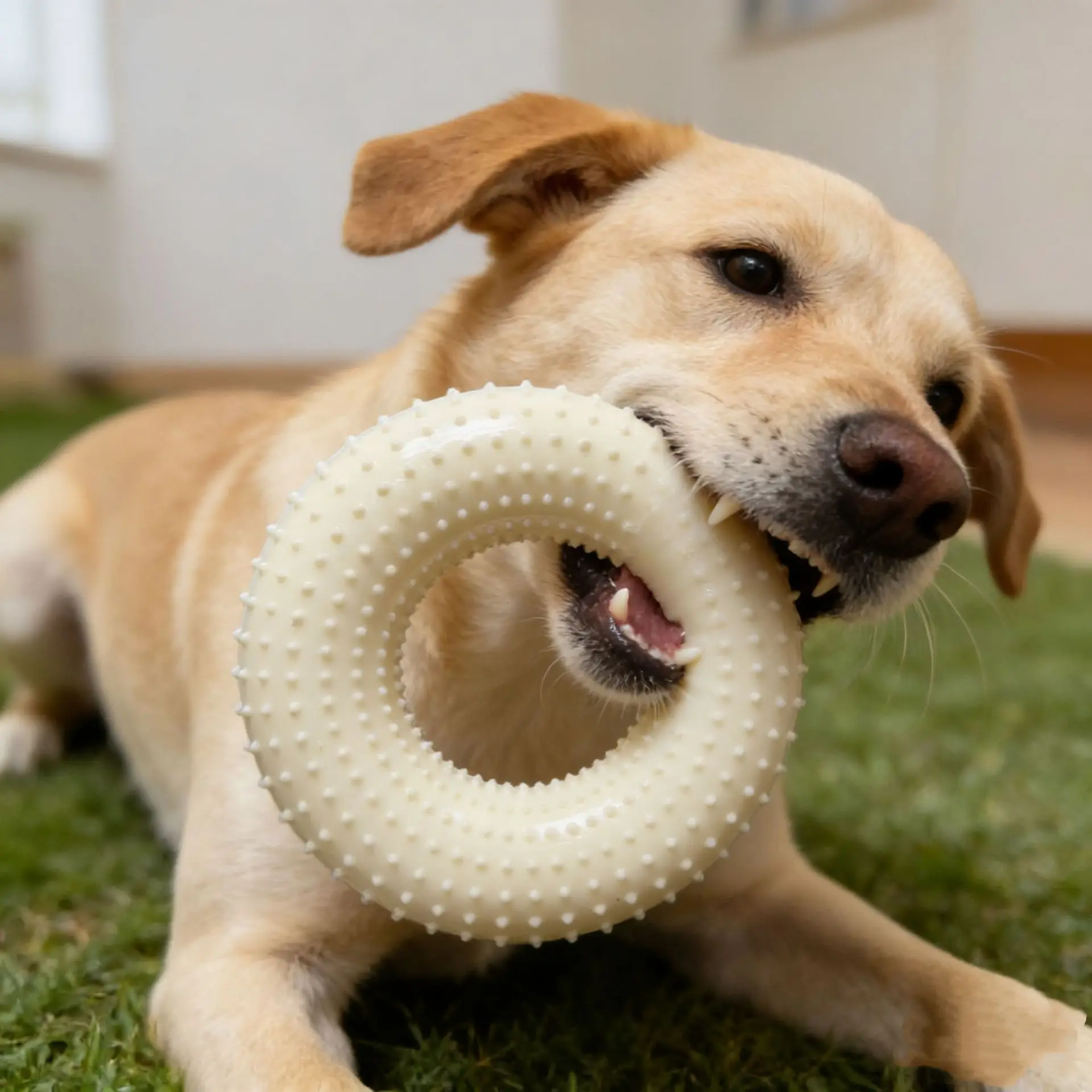 Juguete donut sonido para perros – Masticable, resistente y ecológico - imagen 4