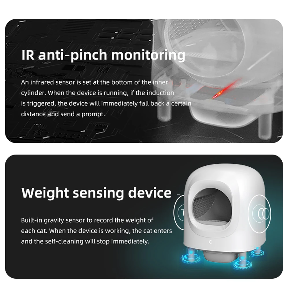 Petree-caja de arena inteligente para gatos, autolimpieza, completamente cerrada, bandeja de inodoro para mascotas, automática, 56L, 2,0 pro, nuevo, 2024 - imagen 4
