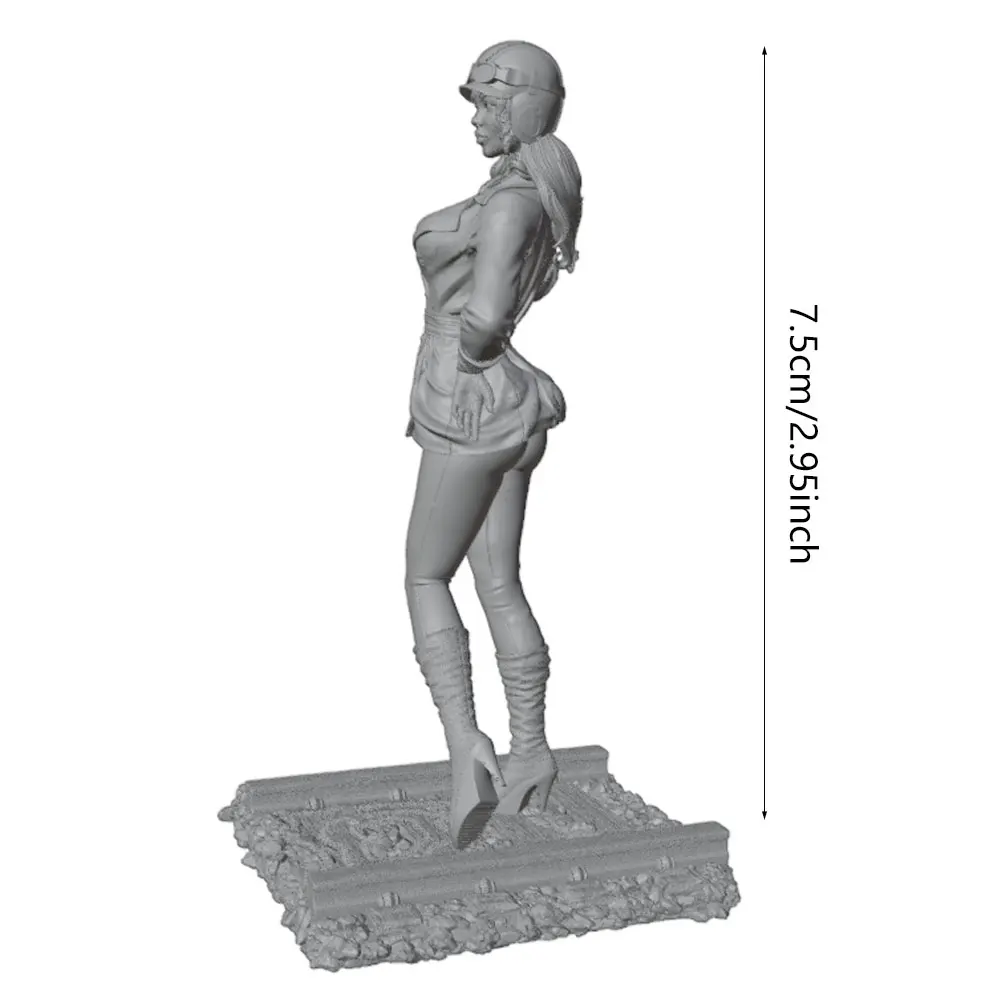 Figura de piloto 1/24 en resina sin pintar 75 mm para rol y coleccion