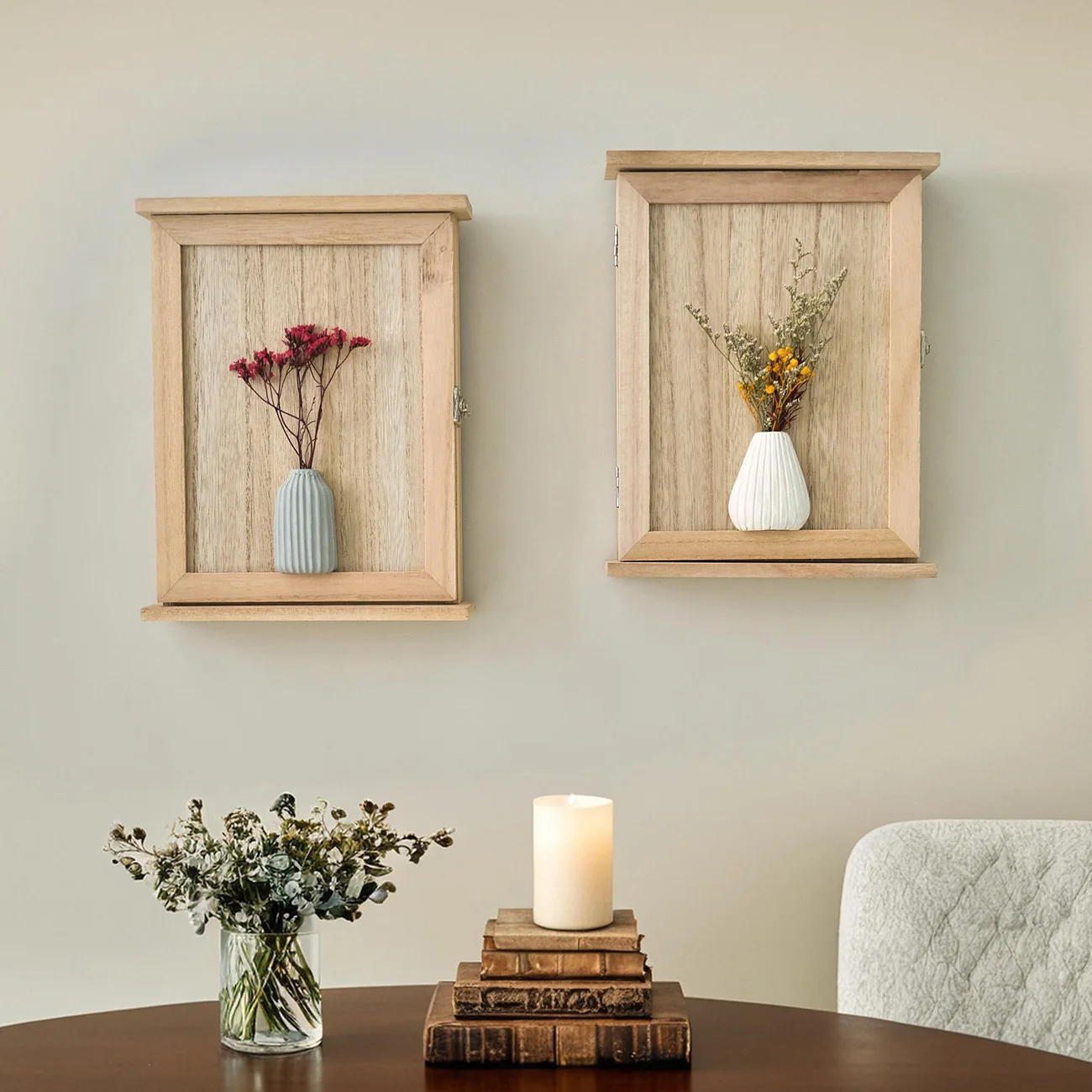 กล่องเก็บของแบบมือถือ 6 ช่อง ทำจากไม้สไตล์เรโทร • กล่องเก็บของบนโต๊ะสำหรับใส่ไม้อวบน้ำ/เครื่องสำอาง/ของจิปาถะ - imagen 4