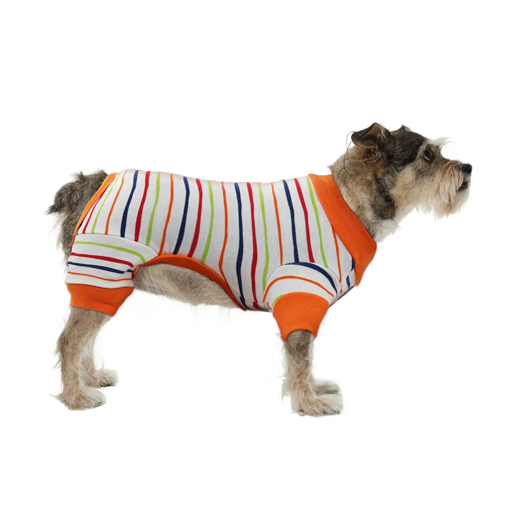 Pijamas para perros primavera otoño ropa de algodón para perros pequeños Material suave estirable Jersey para cachorros mono ropa para mascotas - imagen 3