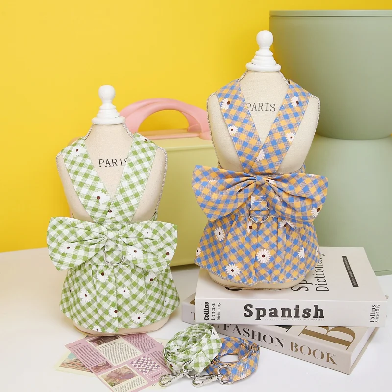 Vestidos de estilo princesa para perro, falda Floral para mascotas, tirantes de algodón, ropa para mascotas, falda de malla, ropa dulce para perros pequeños, Artículos para Mascotas - imagen 2