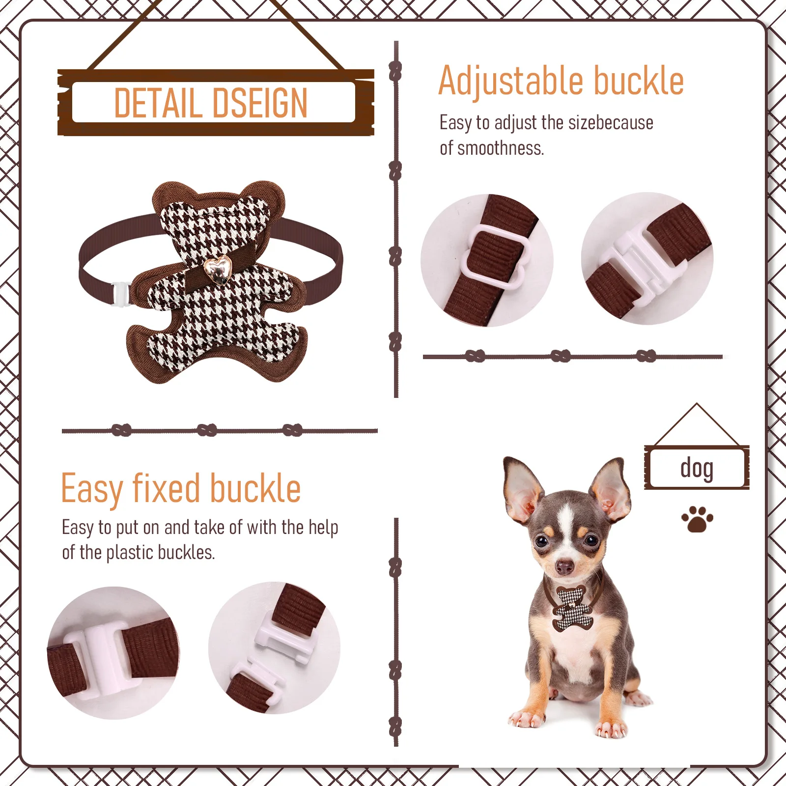 50/100psPajarita para perro, lazos de moda para perro pequeño, pajaritas para gato, Collar, lazos para perro, accesorios de aseo para perros pequeños y gatos - imagen 3