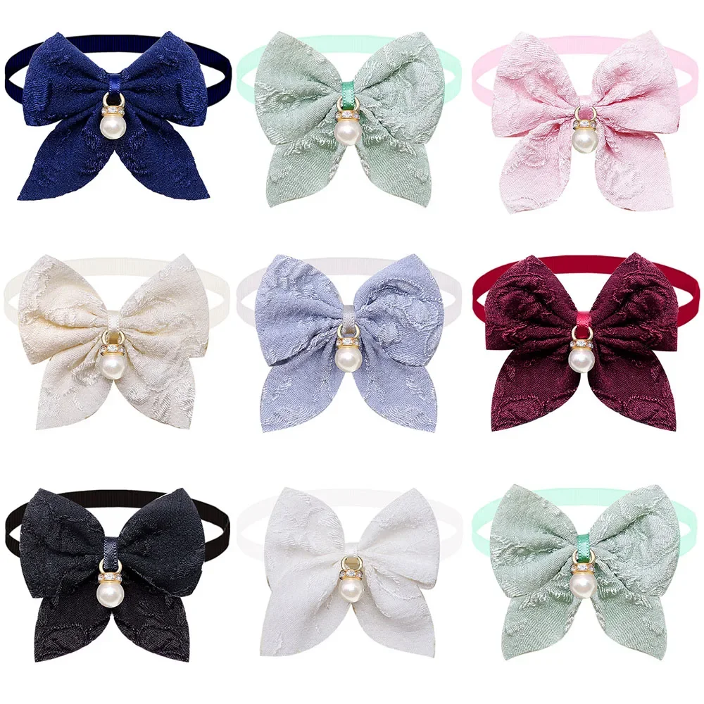 Nuevo 50 Uds pajaritas para perros corbatas para mascotas exquisitos perros lindos pajarita para mascotas Collar para el cuidado de mascotas suministros para perros pequeños