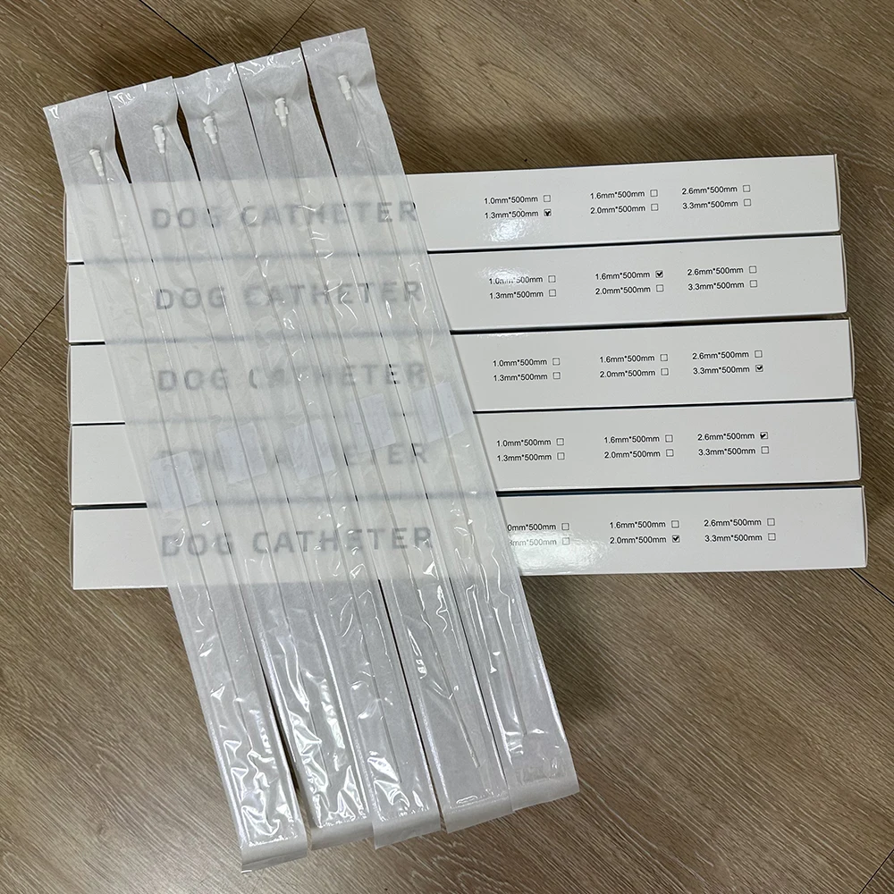 20 piezas cateteras desechables para perros catéter urinario veterinario estéril catéter de piedra uretral PVC de una sola cavidad - imagen 3
