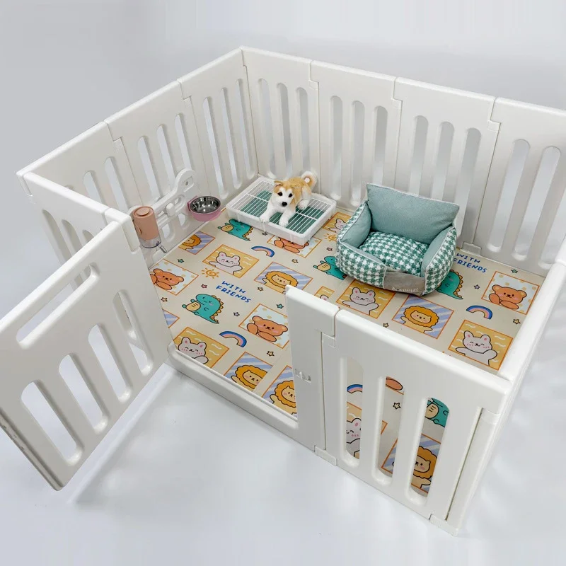 Jaula interior abierta para perros pequeños, 66CM de distancia de puerta, valla de plástico, jaula ecológica para perros, productos para mascotas, suministros, accesorios - imagen 4