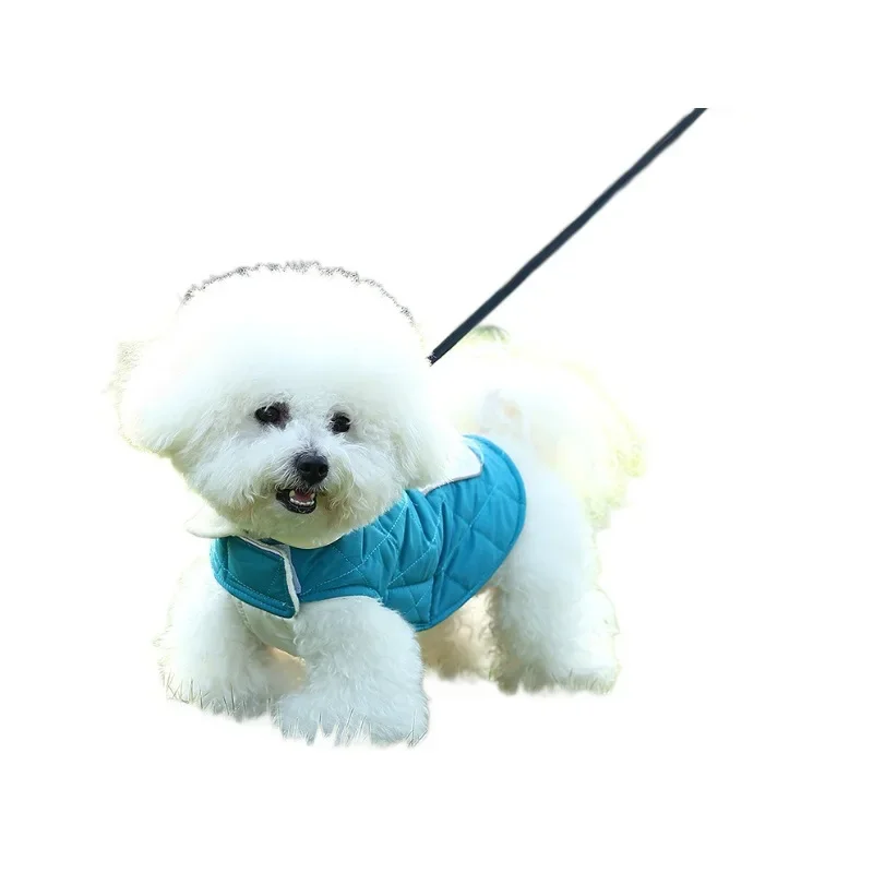 Perro Otoño Invierno pecho espalda chaleco con bolsillos grandes ajustables oso de peluche nueva chaqueta de invierno para perros ropa para cachorros para perros pequeños - imagen 5