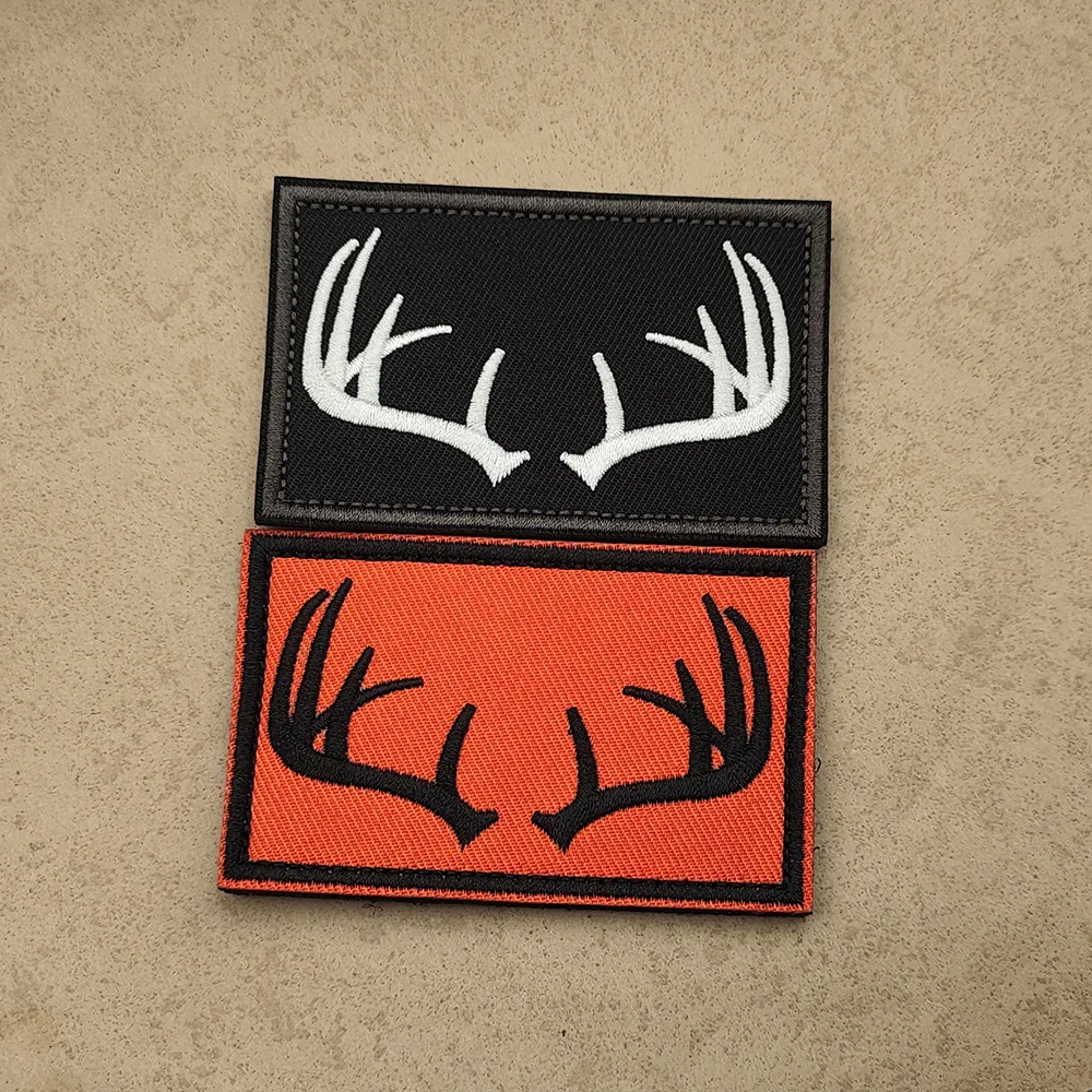 Parche bordado de caza con astas, insignia para brazalete, apliques de costura, adornos, parches decorativos - imagen 5