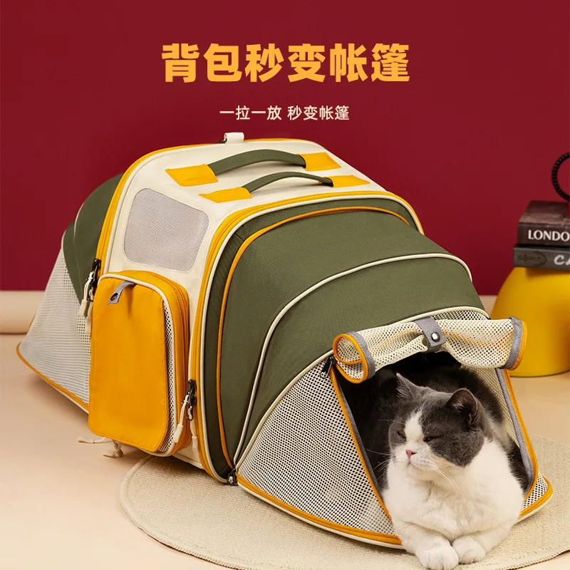 Mochila de transporte expandible y transpirable para gatos, perros - imagen 3