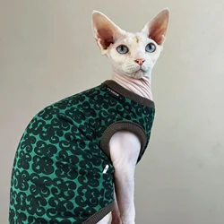 Chaleco verde de algodón para gatos leopardo Devon Rex y Sphynx