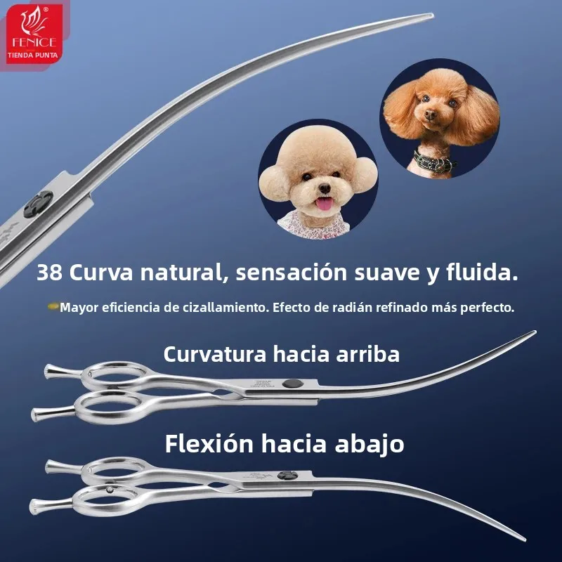 Tijeras de peluquería canina curvas para perros - 7.5 pulgadas - imagen 4