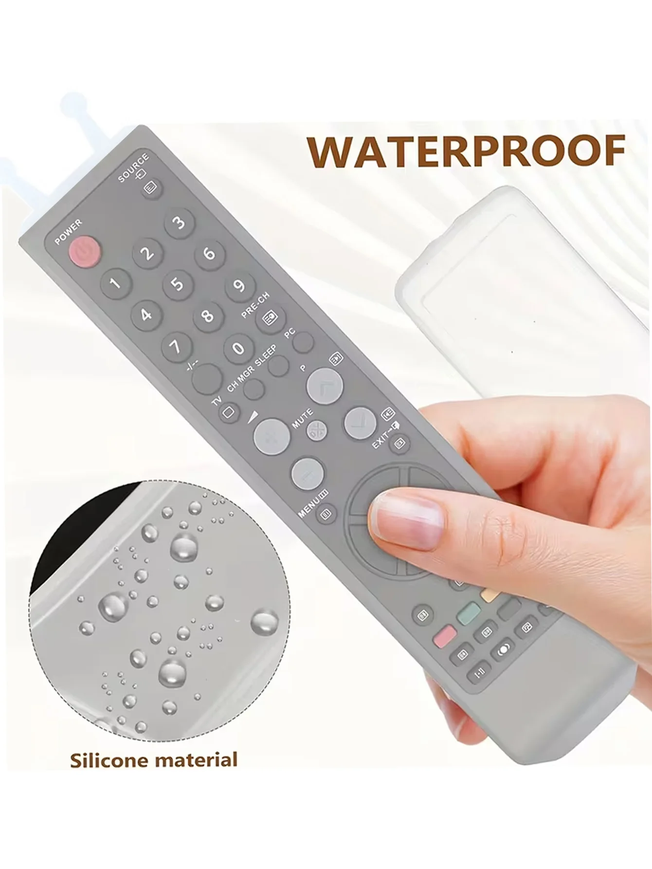 Funda silicona transparente mando TV aire acondicionado antideslizante - imagen 2