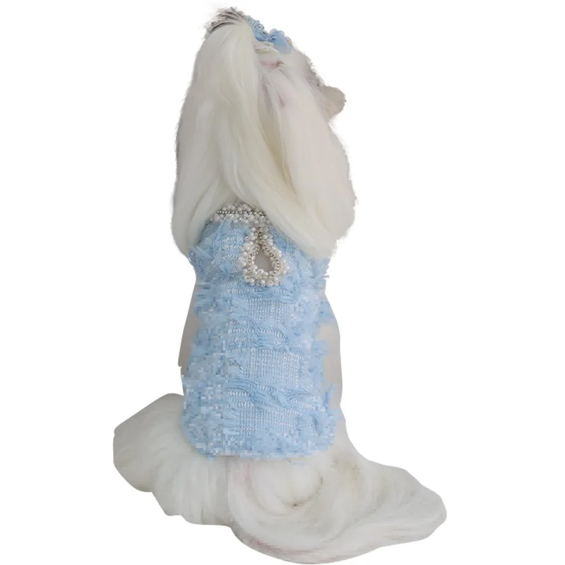 Chaleco bonito para mascotas, ropa de princesa para mascotas, mono para perros pequeños, cárdigan, ropa para cachorros, chaleco para perros, otoño e invierno - imagen 5