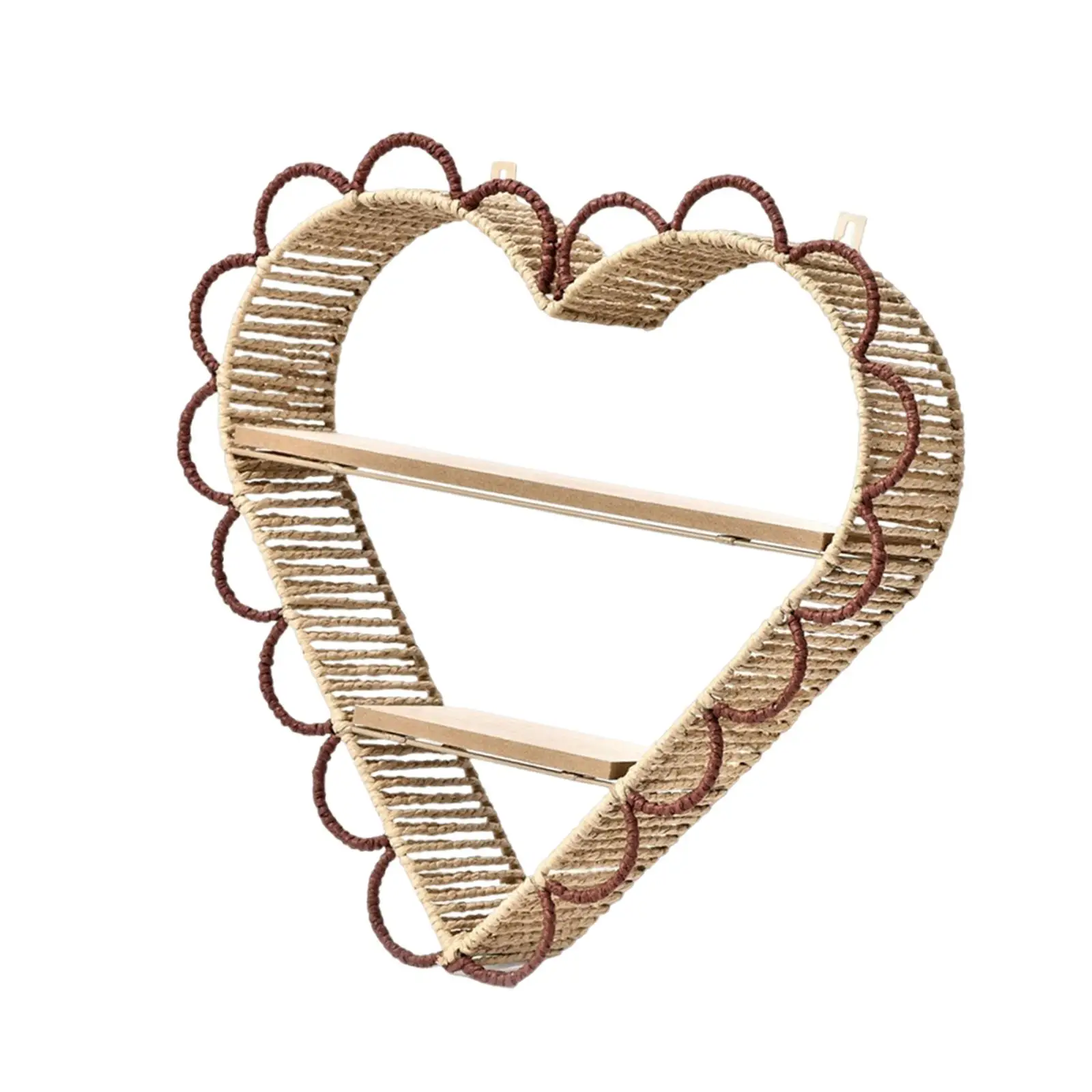 Estante de pared con forma de corazón, almacenamiento de baratijas rústico multifunción moderno, organizador de 2 capas para baño, tocador, sala de estar, decoración del hogar