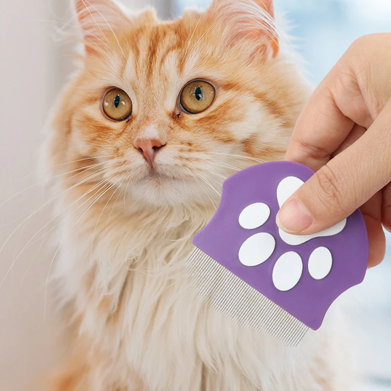 Removedor de pelo curvo para mascotas, cepillo de aguja para gatos y perros, peine para eliminar piojos, herramientas de aseo para gatitos, cepillo para perros, suministros para mascotas - imagen 2