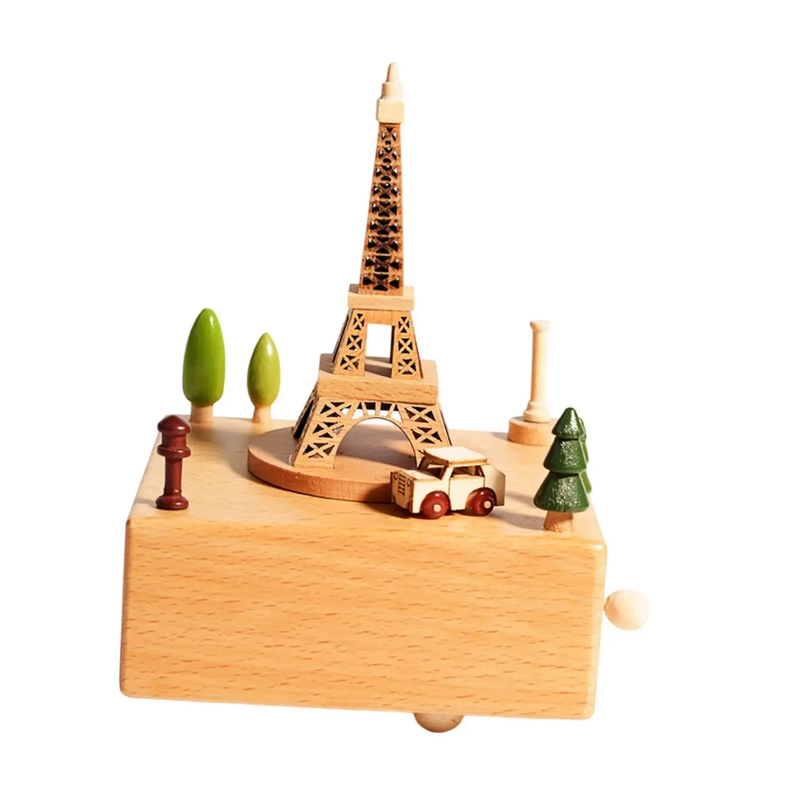 Caja de música de madera, juguete Musical giratorio hecho a mano, regalo de cumpleaños, adorno creativo para decoración del hogar, regalo de Navidad