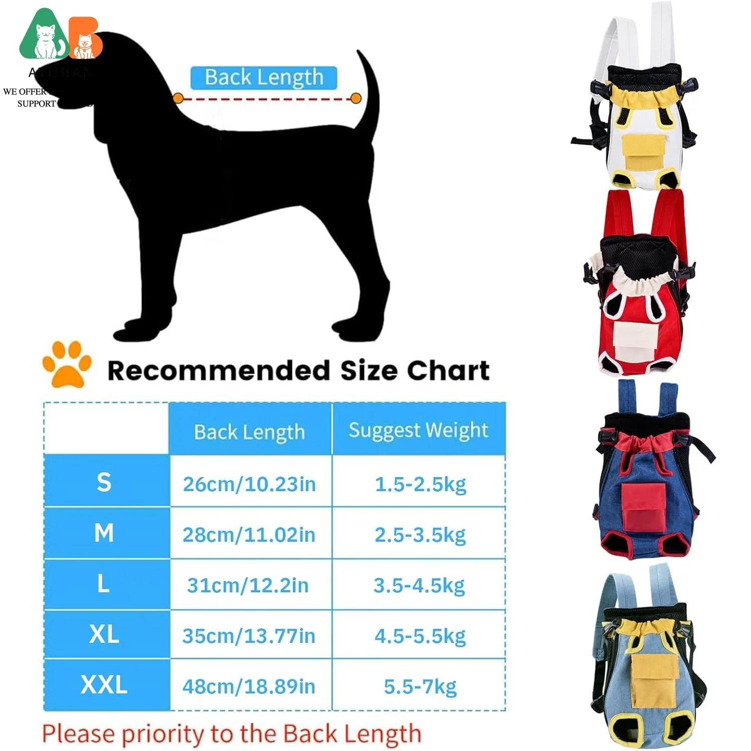 Mochila portamascotas con patas fuera para perros y gatos - imagen 2