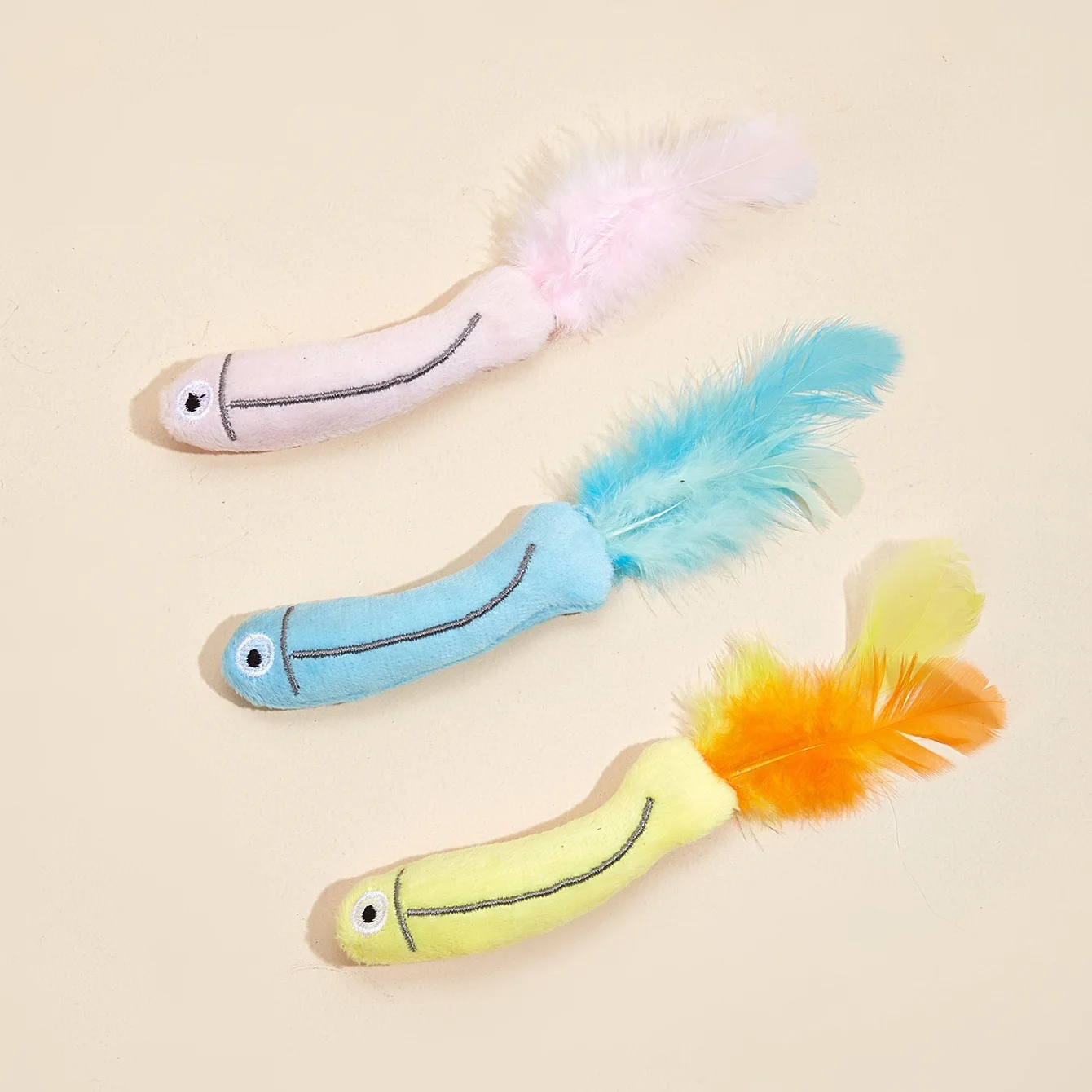 Juguete de pez de pluma simulada con hierba para gato, nuevo juguete de menta para gato, resistente a las mordeduras, rascador - imagen 2