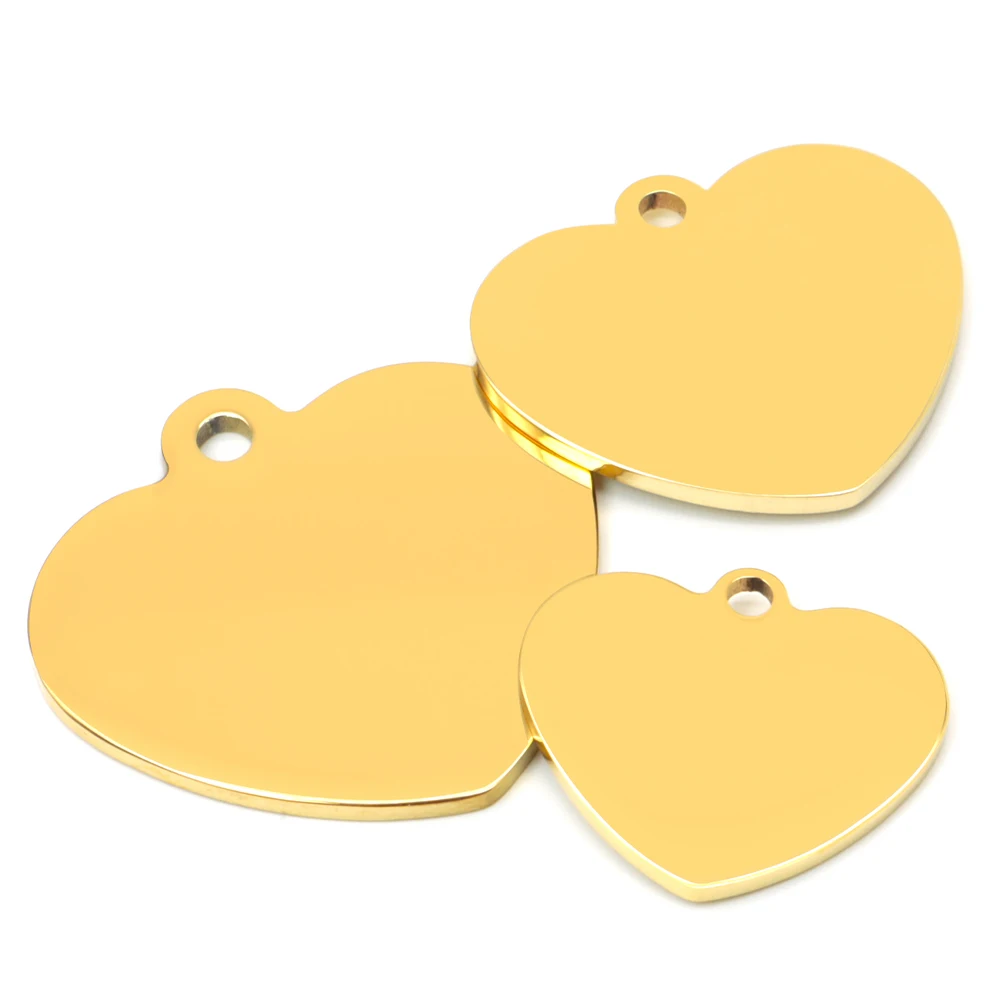 Colgante de placa de identificación de perro en forma de corazón, accesorio de acero inoxidable para collar de identificación de Mascota, personalizado, grabado, personalidad, gato, 20 piezas - imagen 4