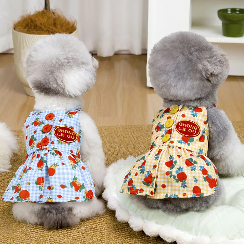 Vestido veraniego a cuadros para perros mini – Chihuahua y Dachshund