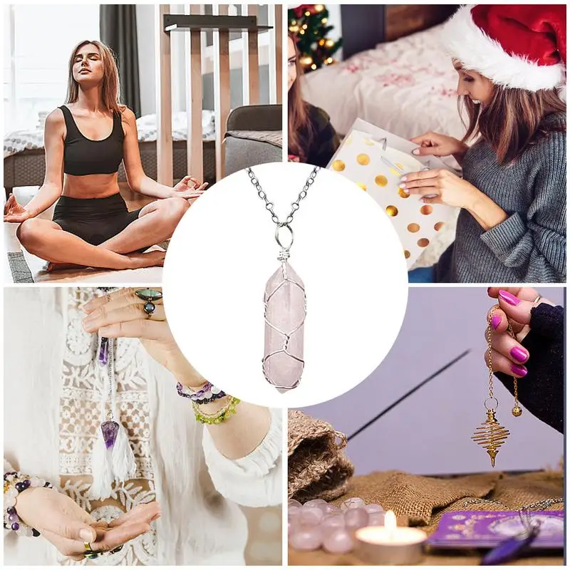 Collar de cristal hexagonal, collares de cristal para mujer, collares de cristal para mujer, collar con colgante para hombre, curación Natural - imagen 5