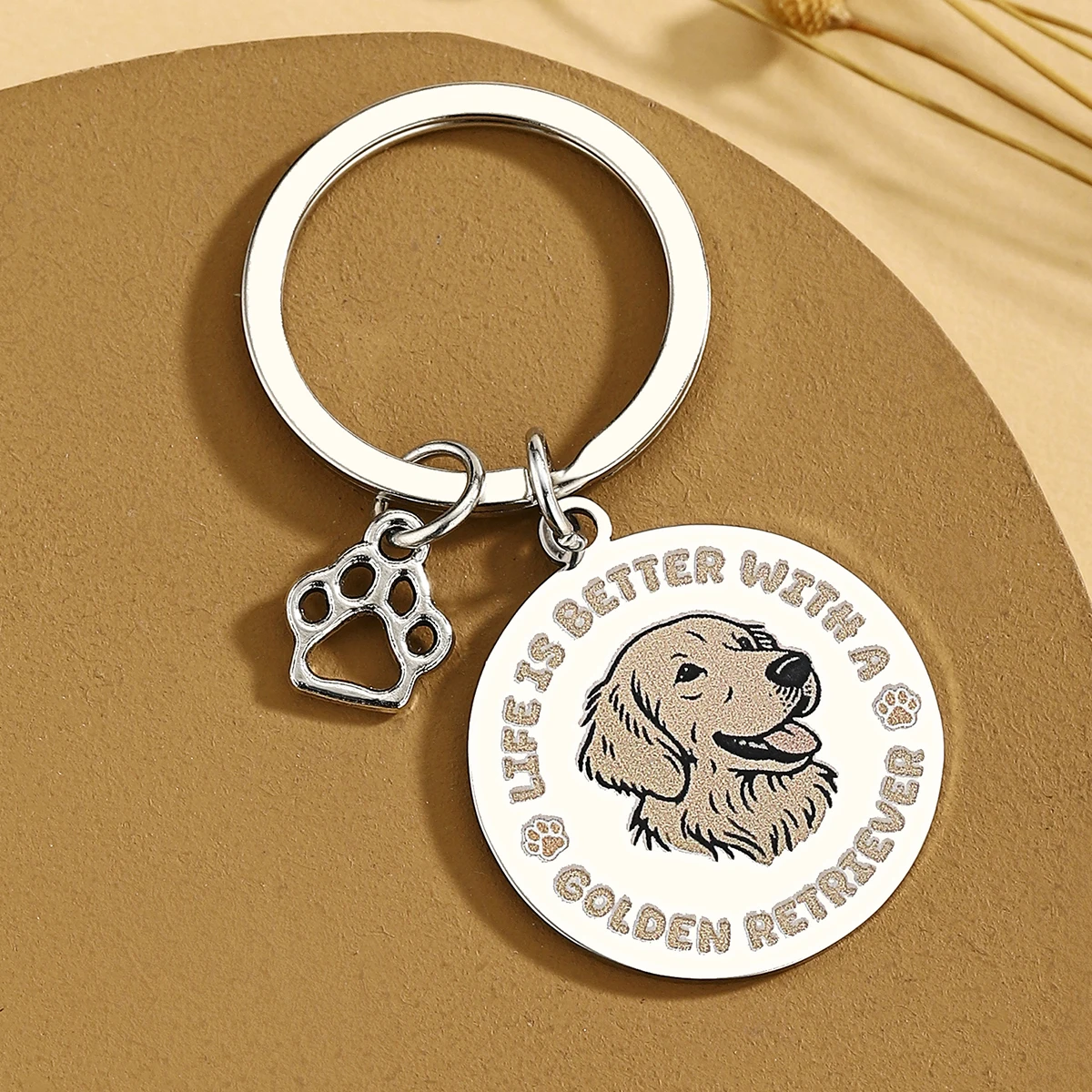 Regalos de Golden Retriever, llavero de Golden Retriever para mujeres y hombres, regalos para amantes de los perros, perros, mamá, papá, decoración navideña ﻿