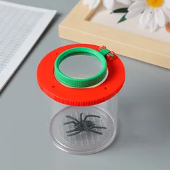Caja de insectos de araña y animales para niños, lupa 3X 6X, jaula para insectos, tarro para insectos para ciencia, exploración de naturaleza al aire libre