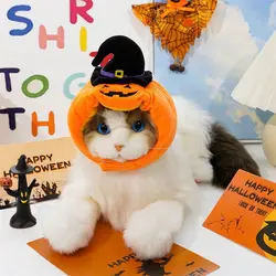 Sombrero de Halloween para gatos con forma de calabaza