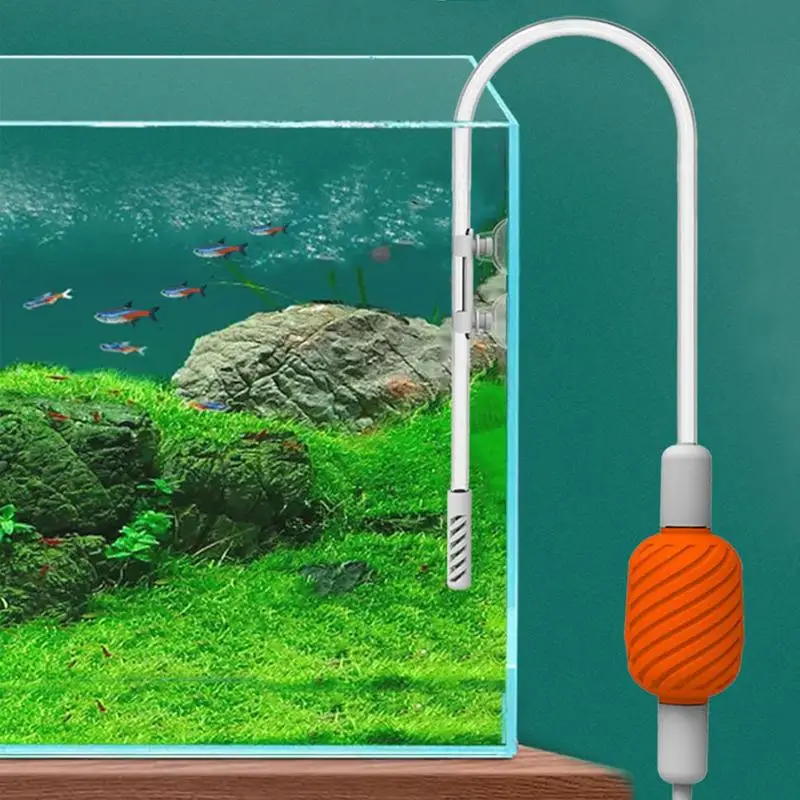Aspirador de grava para acuario, cambiador de agua al vacío, doble ventosa, multifuncional, para pecera - imagen 4
