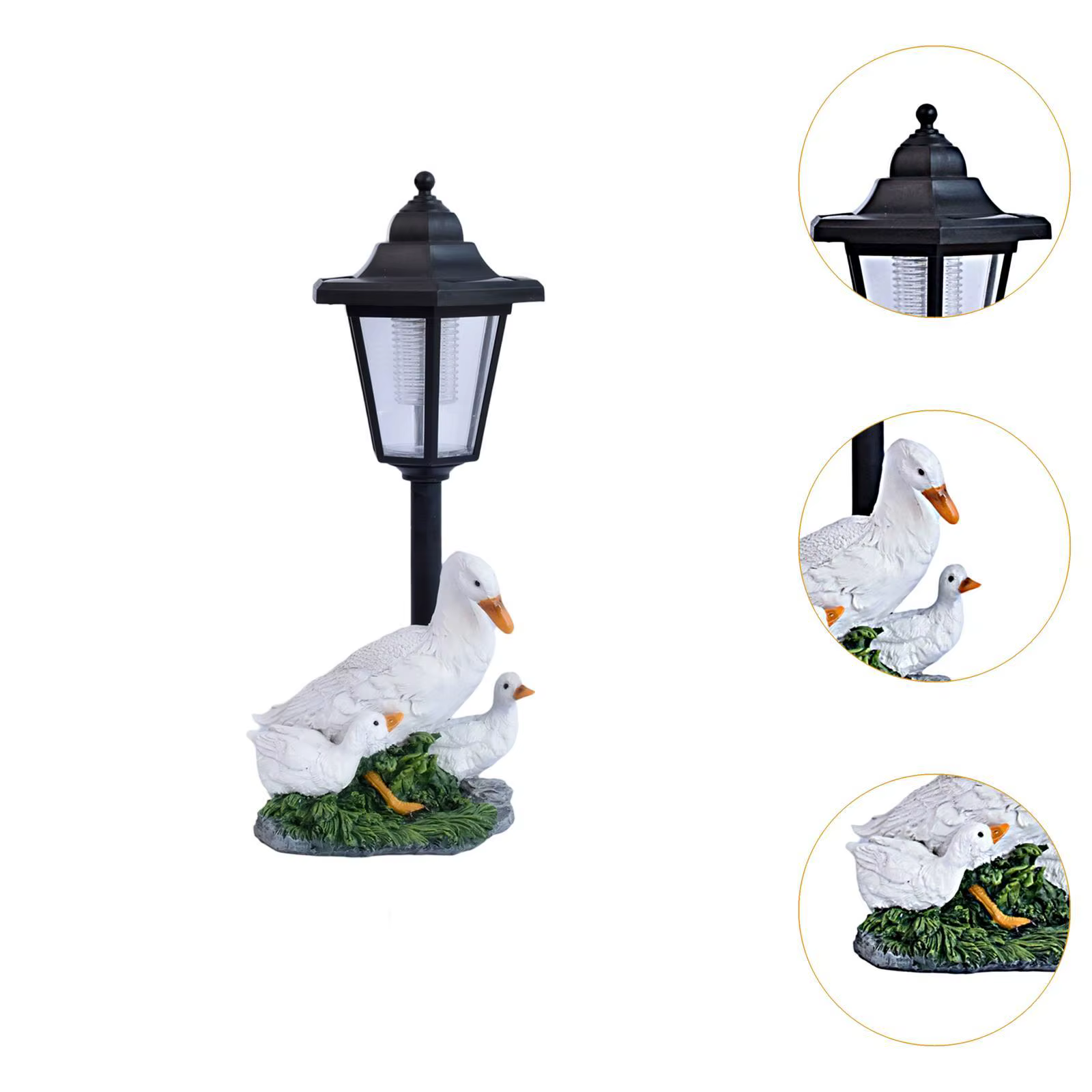 Estatua de pato en resina con luz solar para jardin exterior decorativo - imagen 5