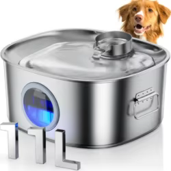 Fuente de agua para perros acero inoxidable ultra silenciosa