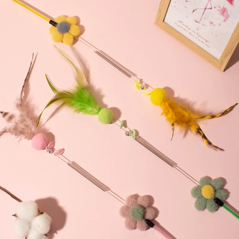 Varita interactiva con plumas para gatos – Juguete antiaburrimiento - imagen 3