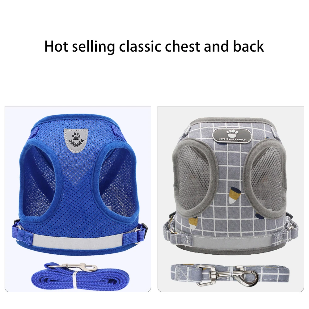 Correas reflectantes para perros pequeños, arnés transpirable de malla suave ajustable para caminar y correr - imagen 3