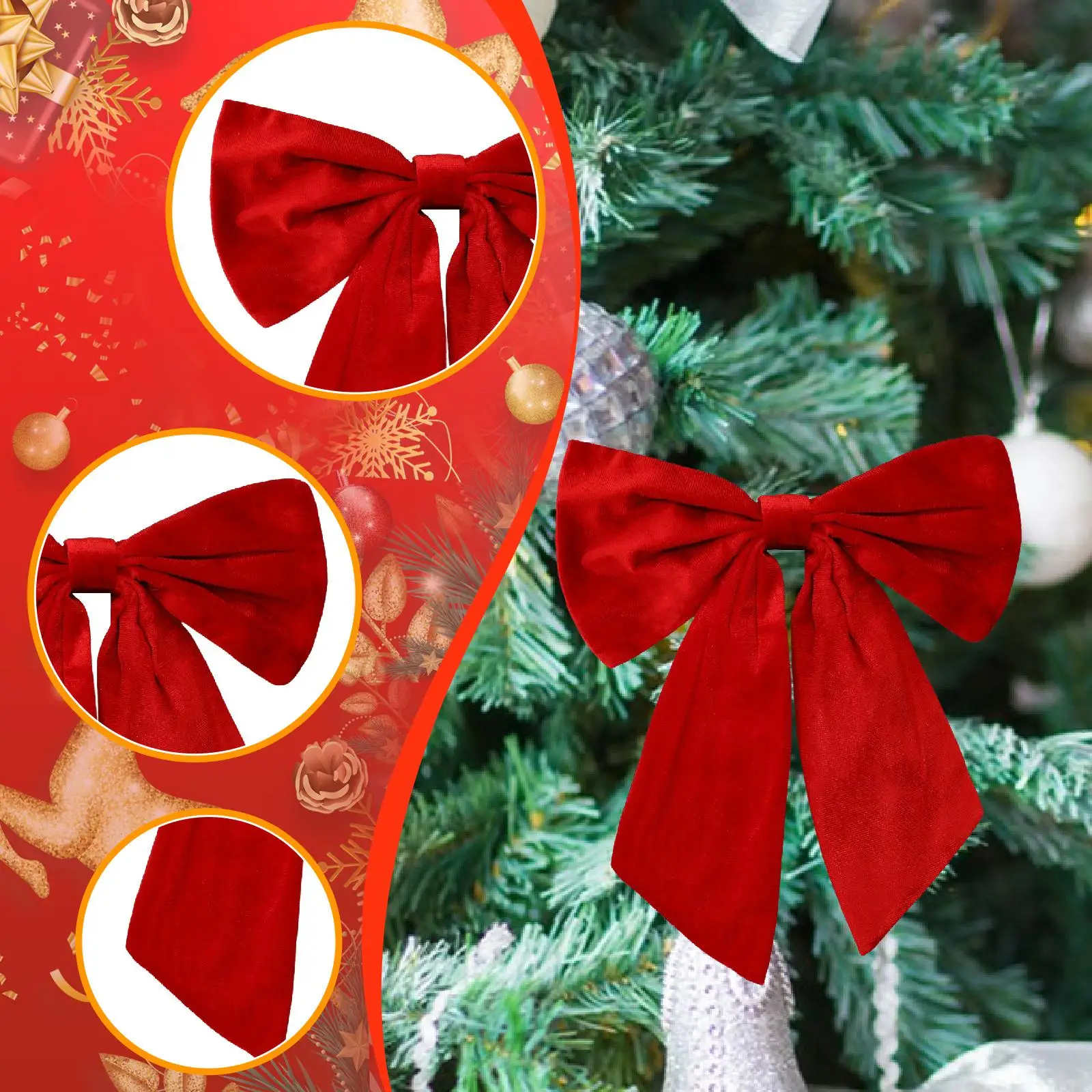 Adorno colgante con lazo de Navidad, artesanía decorativa, lazo creativo, Navidad - imagen 5