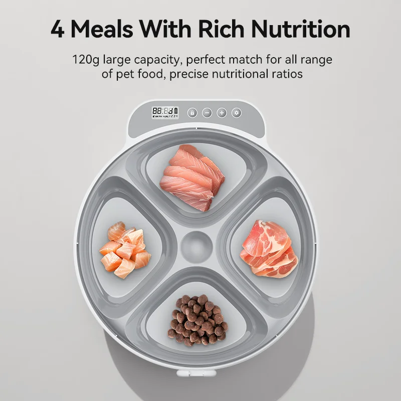 ROJECO 4 Meals Wireless Automatic Cat Feeder For Wet Dry Feeding Food Dispenser For Cats Dog Multifunctional Smart Pet Feeder - imagen 3