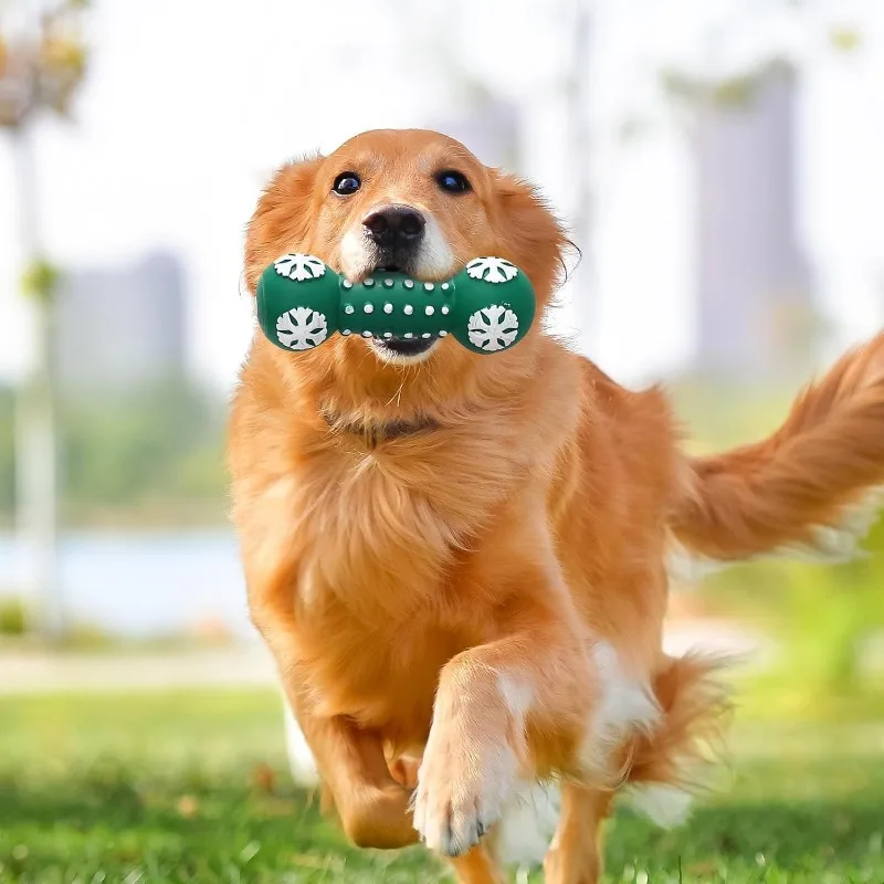 Juguete para masticar para perros, árbol de Navidad de vinilo, muñeco de nieve, Papá Noel, juguete con barra chirriante para interiores, perros pequeños/medianos/juguetes para la dentición de gatos - imagen 5