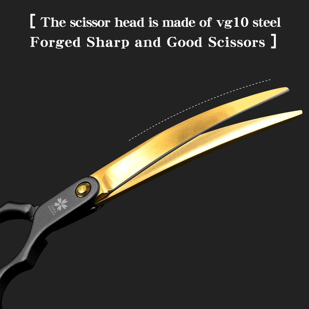 Tijeras profesionales para mascotas, tijeras curvas, tijeras volteadas, tijeras de adelgazamiento, herramientas de aseo para perros Teddy Pomeranian, 6,5 pulgadas - imagen 5