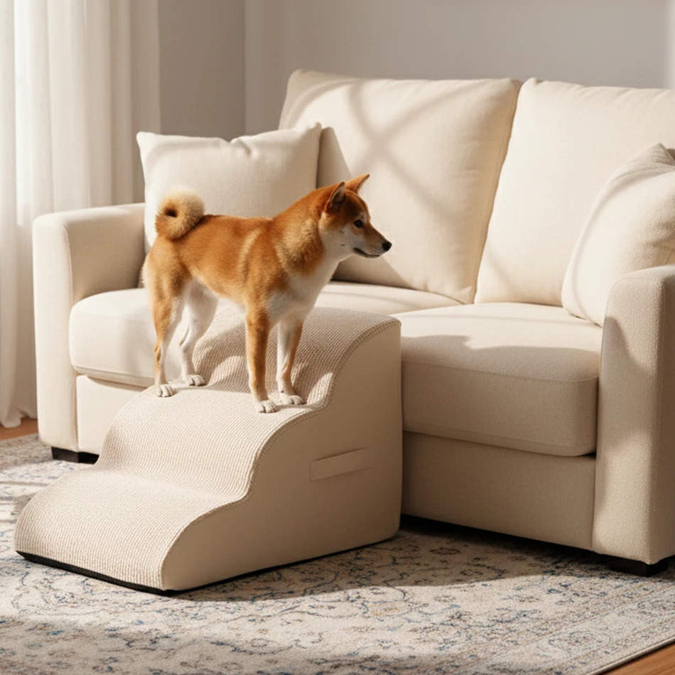 Escalera de 3 peldaños para perros y gatos – Ideal para mayores