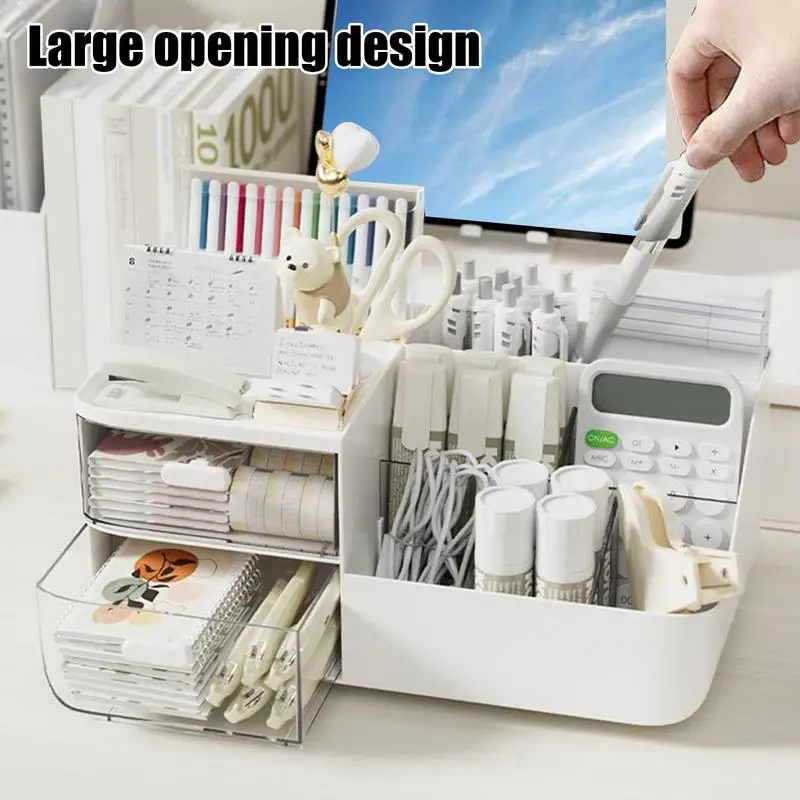 Organizador de almacenamiento de cosméticos con cajones, organizador de maquillaje, portalápices para escritorio, organizador de cosméticos - imagen 5