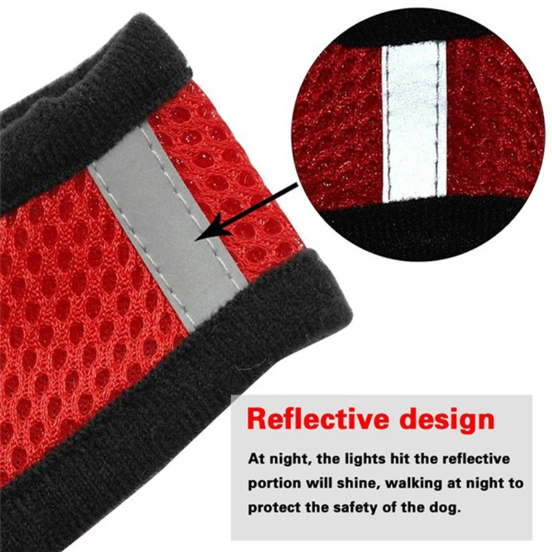Arnés para perros y gatos con correa de plomo, chaleco ajustable, arneses transpirables de malla de poliéster, sti reflectante para accesorios para perros pequeños y gatos - imagen 5