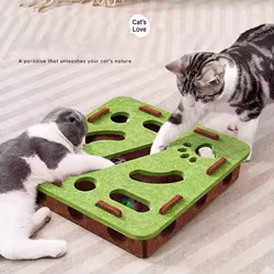 Rompecabezas para gatos: caja de juego con bolas extraíbles