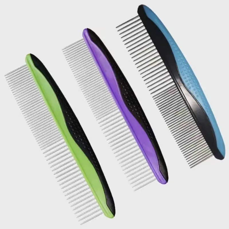 Peine portátil de acero inoxidable para perros, cepillo para perros, peine para perros, nudo de pelo, masaje de apertura, cepillo para gatos, aseo de mascotas, Herramientas de limpieza - imagen 2